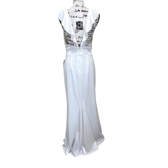 Elegant White Ruffle Maxi Dress - Picture 2 of 6